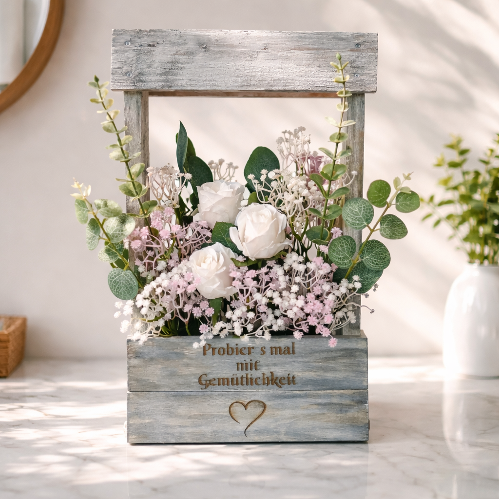 Deko Kasten Holz für Blumen und Dekoration Probiers mal mit Gemühtlichkeit