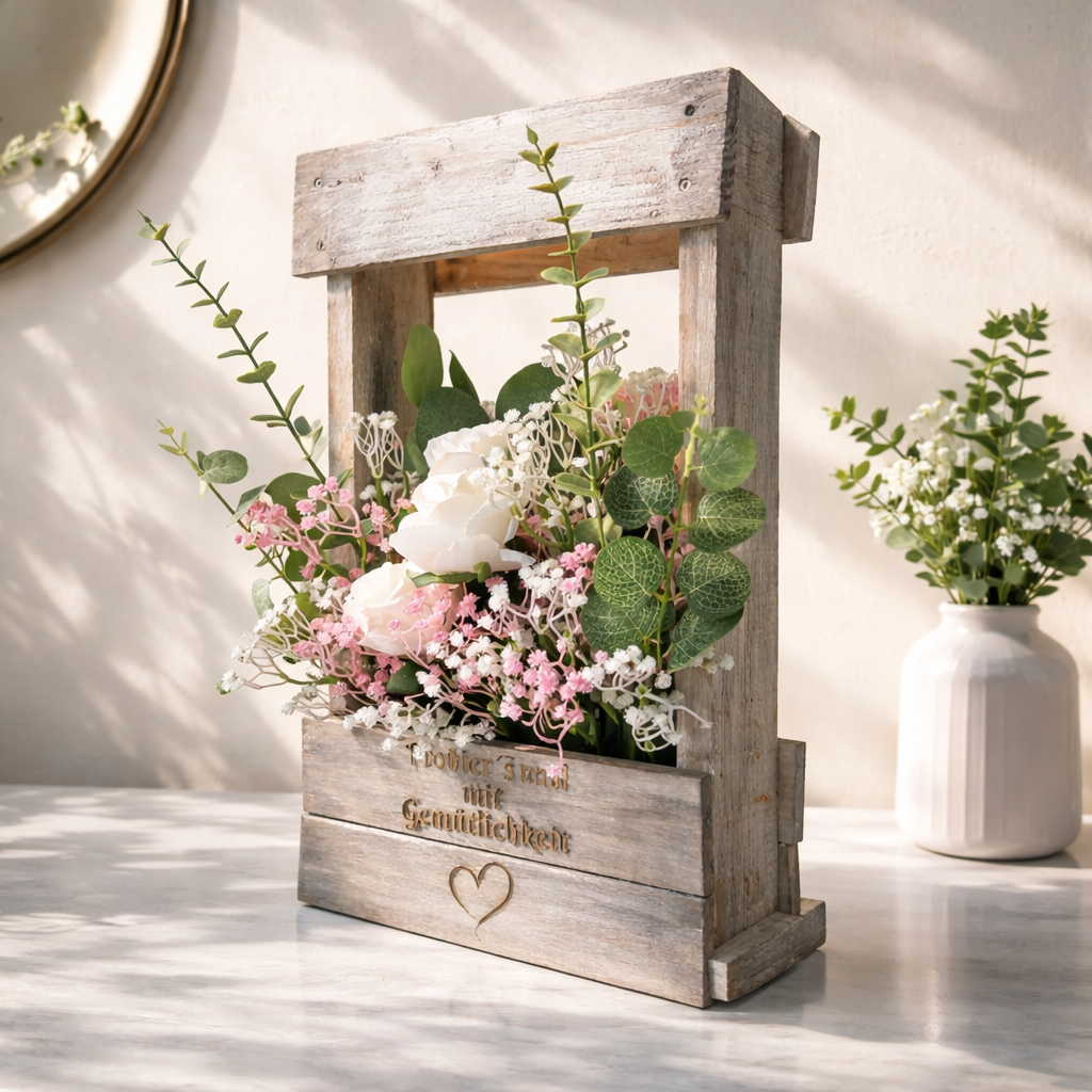 Deko Kasten Holz für Blumen und Dekoration Probiers mal mit Gemühtlichkeit