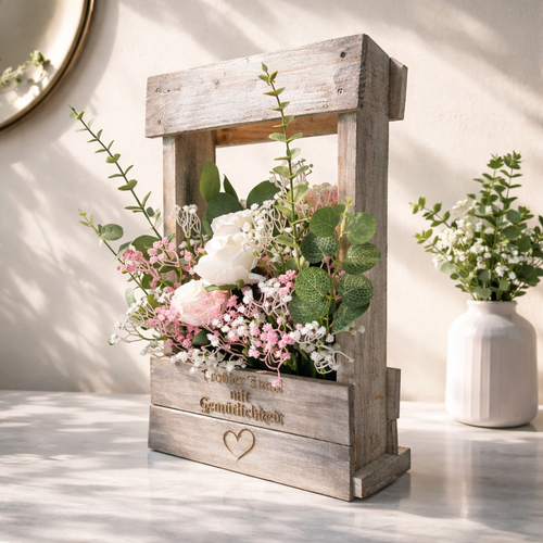 Deko Kasten Holz für Blumen und Dekoration Probiers mal mit Gemühtlichkeit
