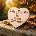 Holzherz Wo du bist ist mein Zuhause