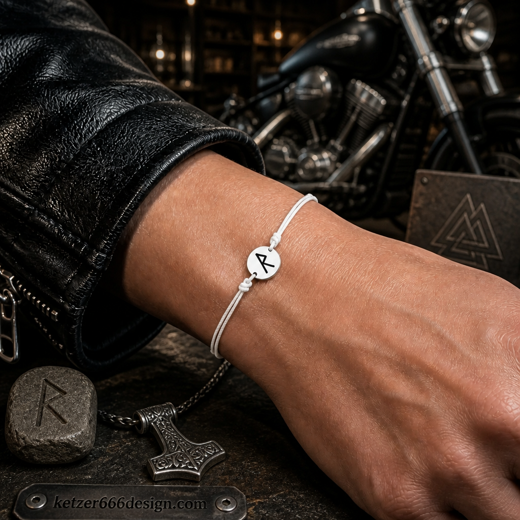 Armband - handgefertigt mit gelaserter Raidho Rune