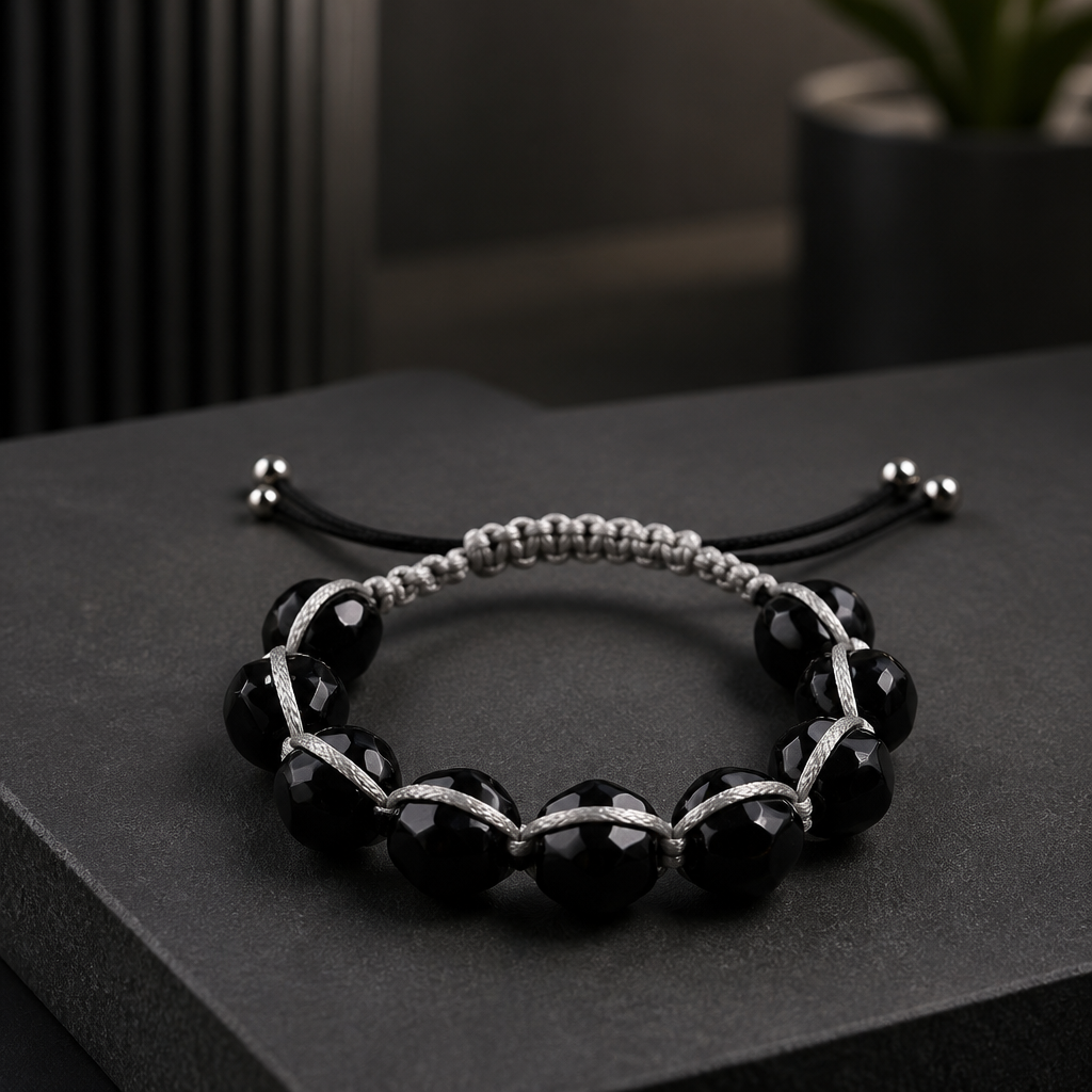 Armband böhmische Glasperlen - Handmade Bikerwear
