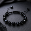 Armband böhmische Glasperlen facettiert - Handmade Bikerwear