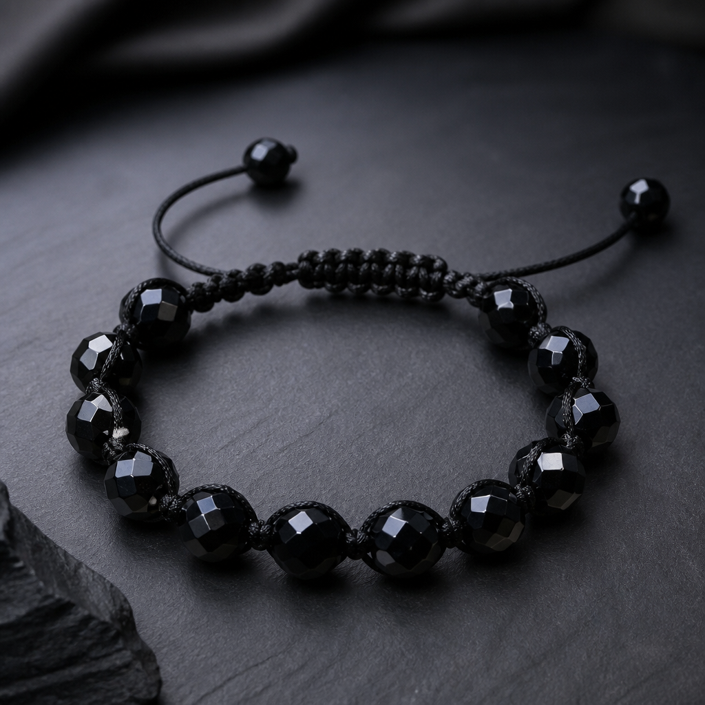 Armband böhmische Glasperlen facettiert - Handmade Bikerwear