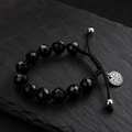 Handgefertigtes Vegvisir-Armband aus facettierten böhmischen Glasperlen mit abnehmbarem Edelstahl-Charm