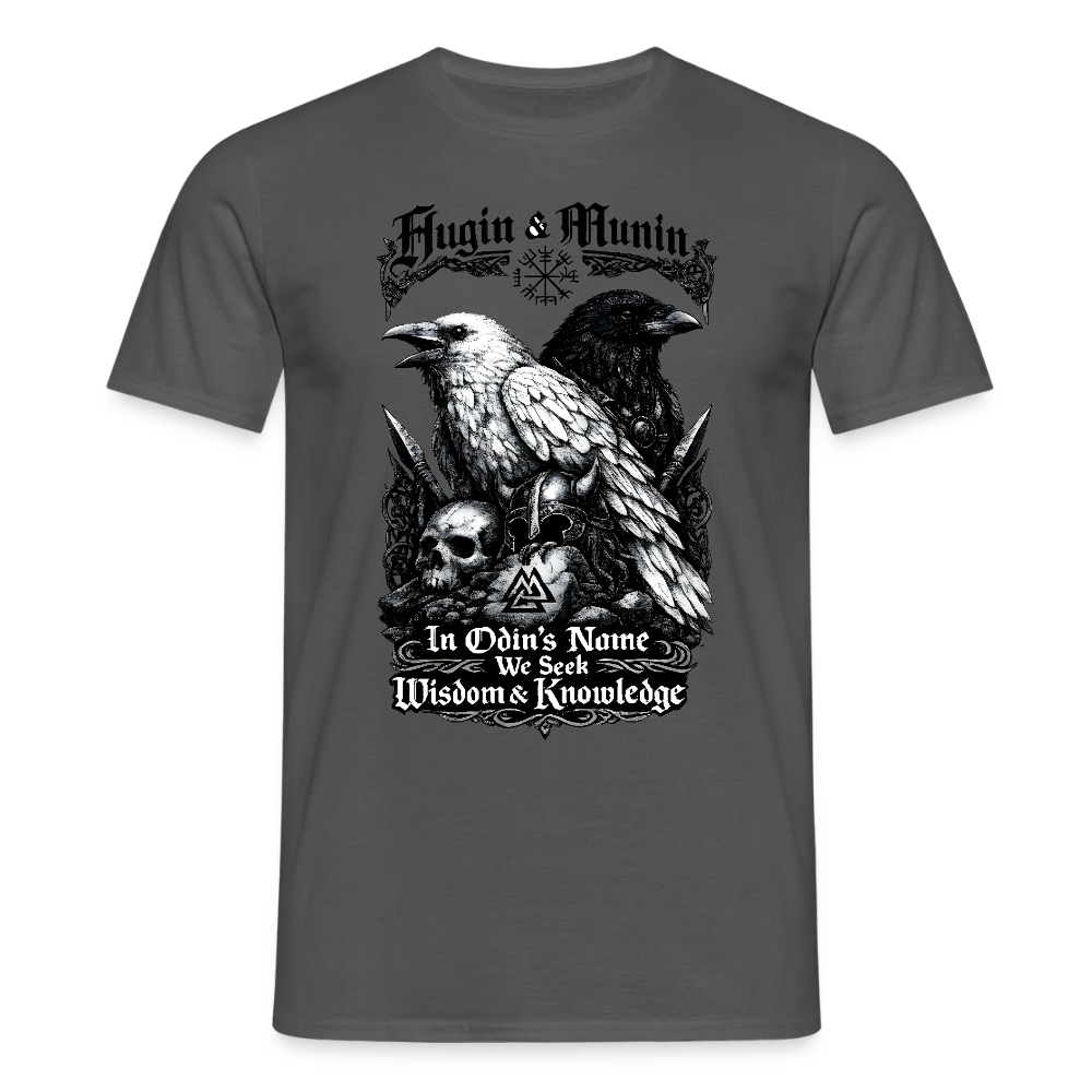Männer T-Shirt Hugin und Munin - Anthrazit