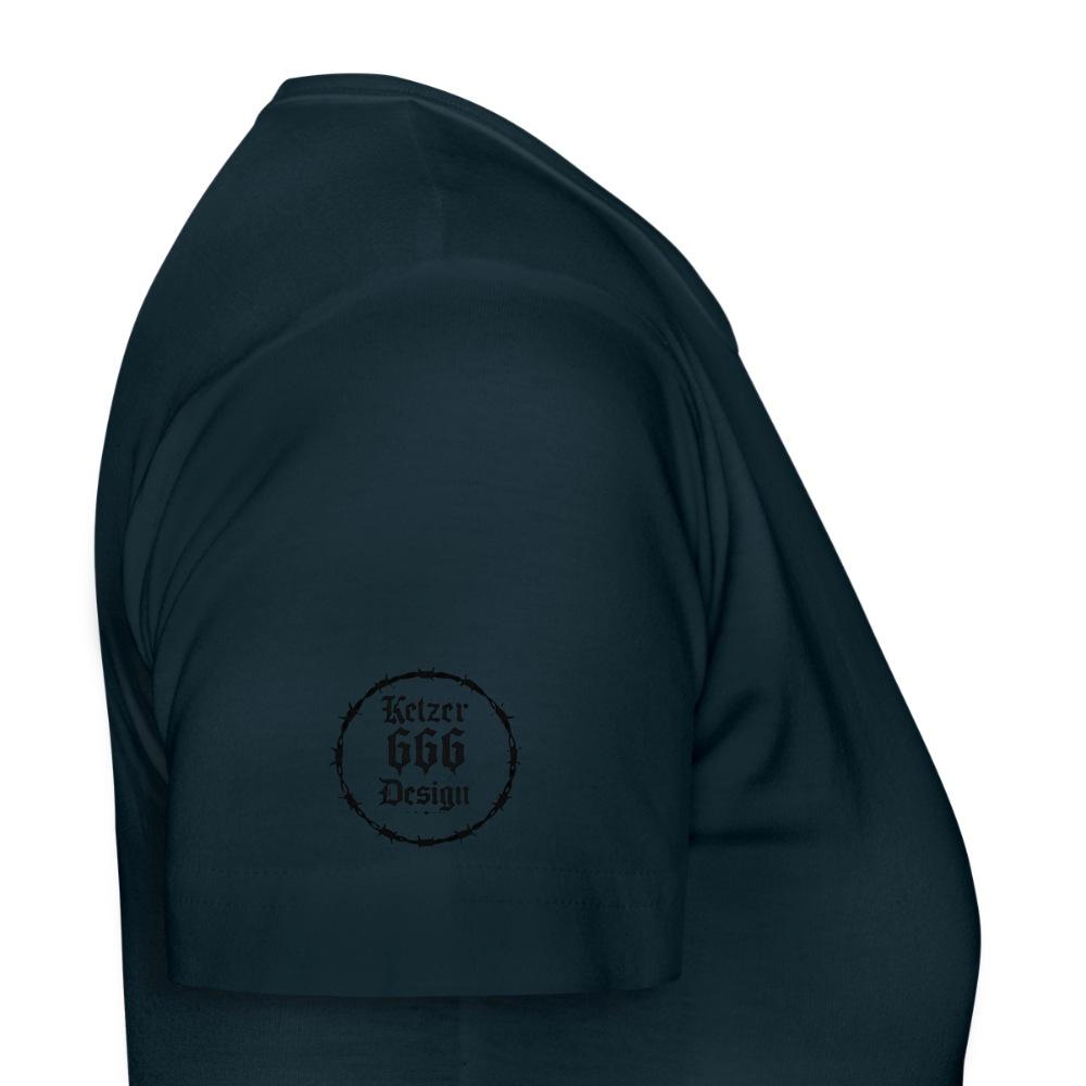 Frauen T-Shirt Lieber stehend sterben - Navy