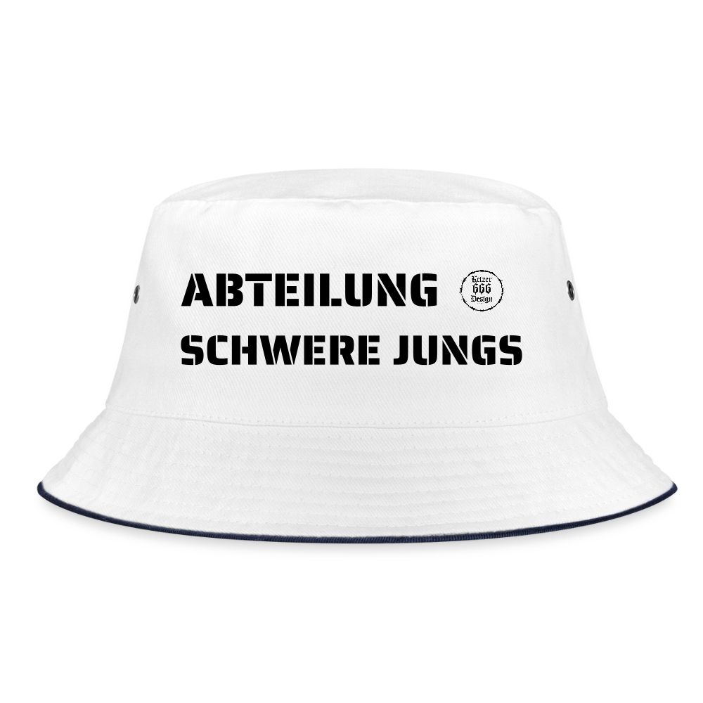 Bucket Hat Abteilung schwere Jungs - Weiß/Navy