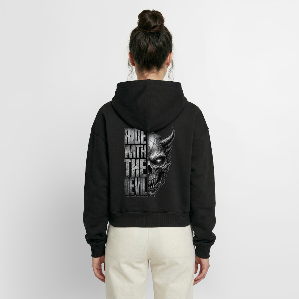 Cropped Oversized Heavyweight Frauen Hoodie - Weiß