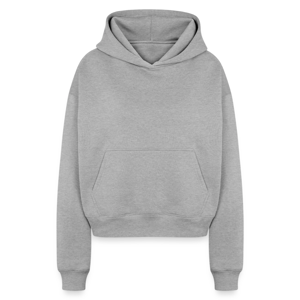Cropped Oversized Heavyweight Frauen Hoodie - Grau meliert