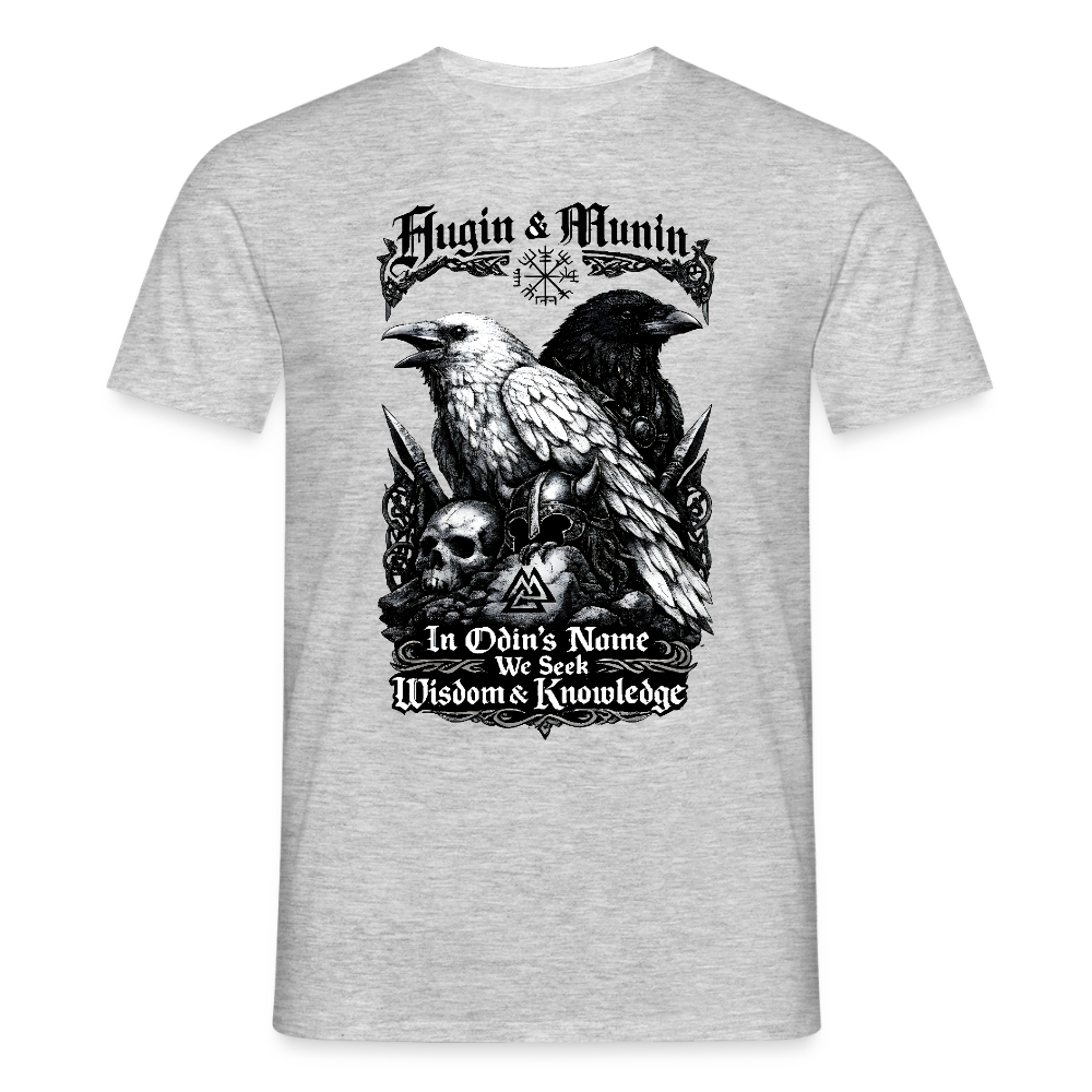 Männer T-Shirt Hugin und Munin - Grau meliert