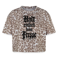Boxy Leo Frauen Premium Organic T-Shirt Halt einfach deine Fresse - Leopard print