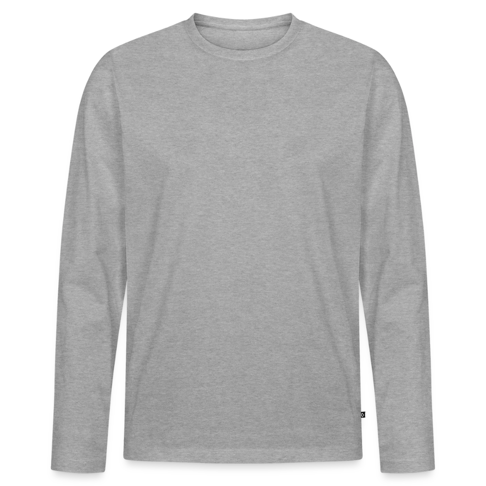 Männer Premium Bio Langarmshirt - Grau meliert