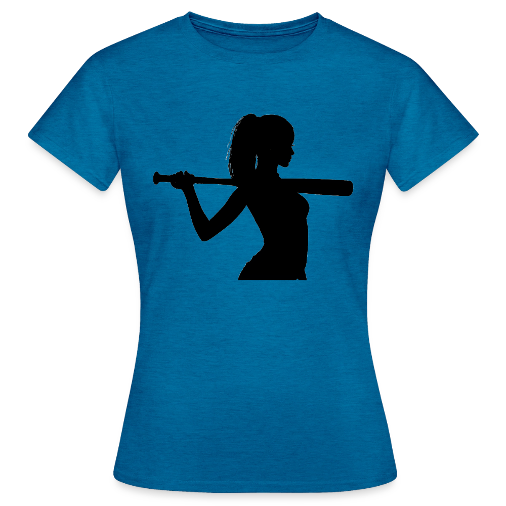 Frauen T-Shirt Lieber stehend sterben - Antikblaues Saphir meliert