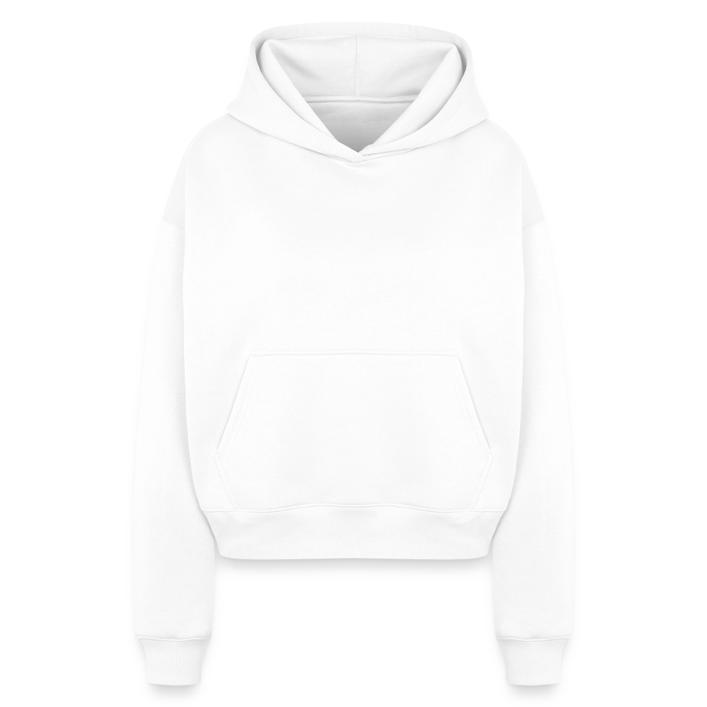 Cropped Oversized Heavyweight Frauen Hoodie - Weiß