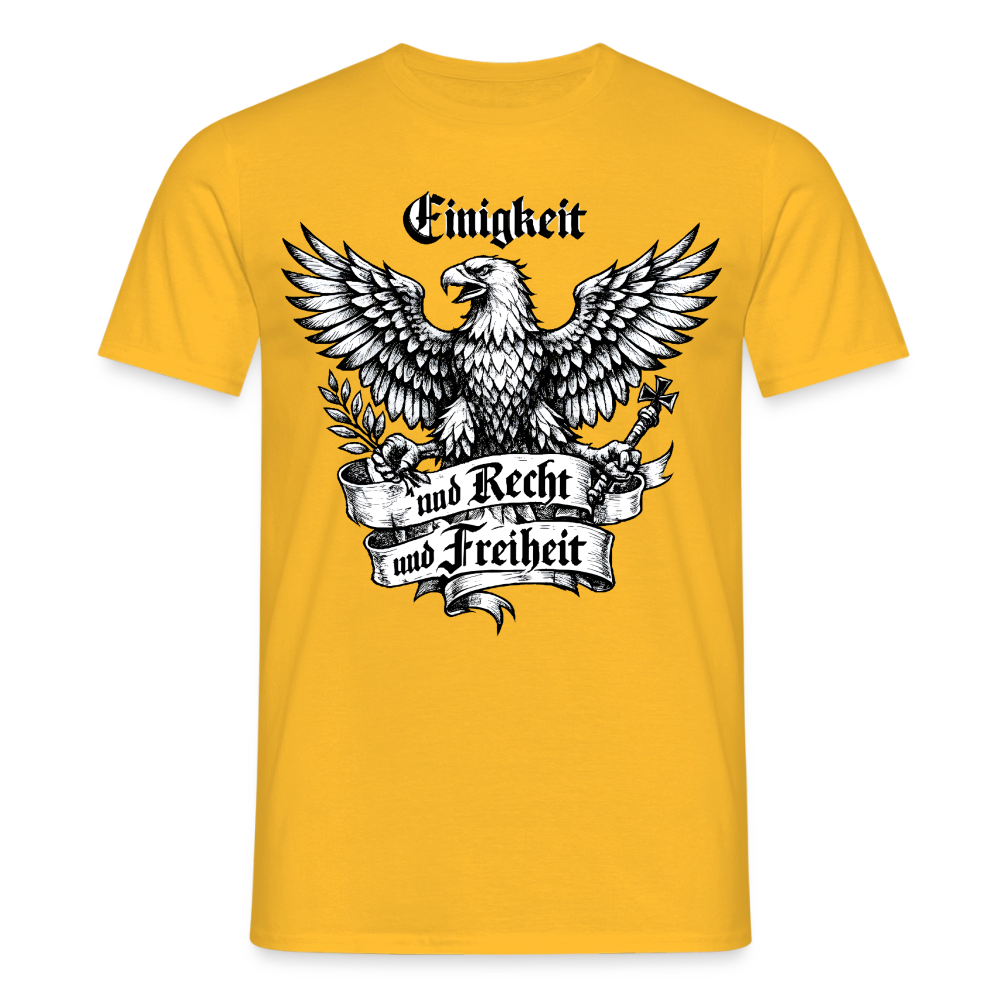 Männer T-Shirt Einigkeit und Recht und Freiheit - Gelb