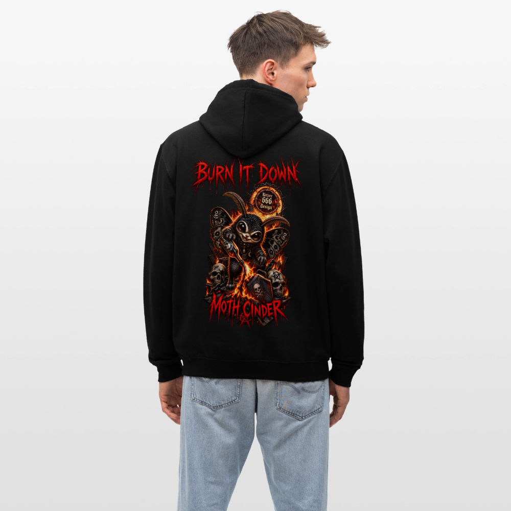 Kontrast Hoodie - Moth Cinder - Burn it Down - Schwarz/Rot