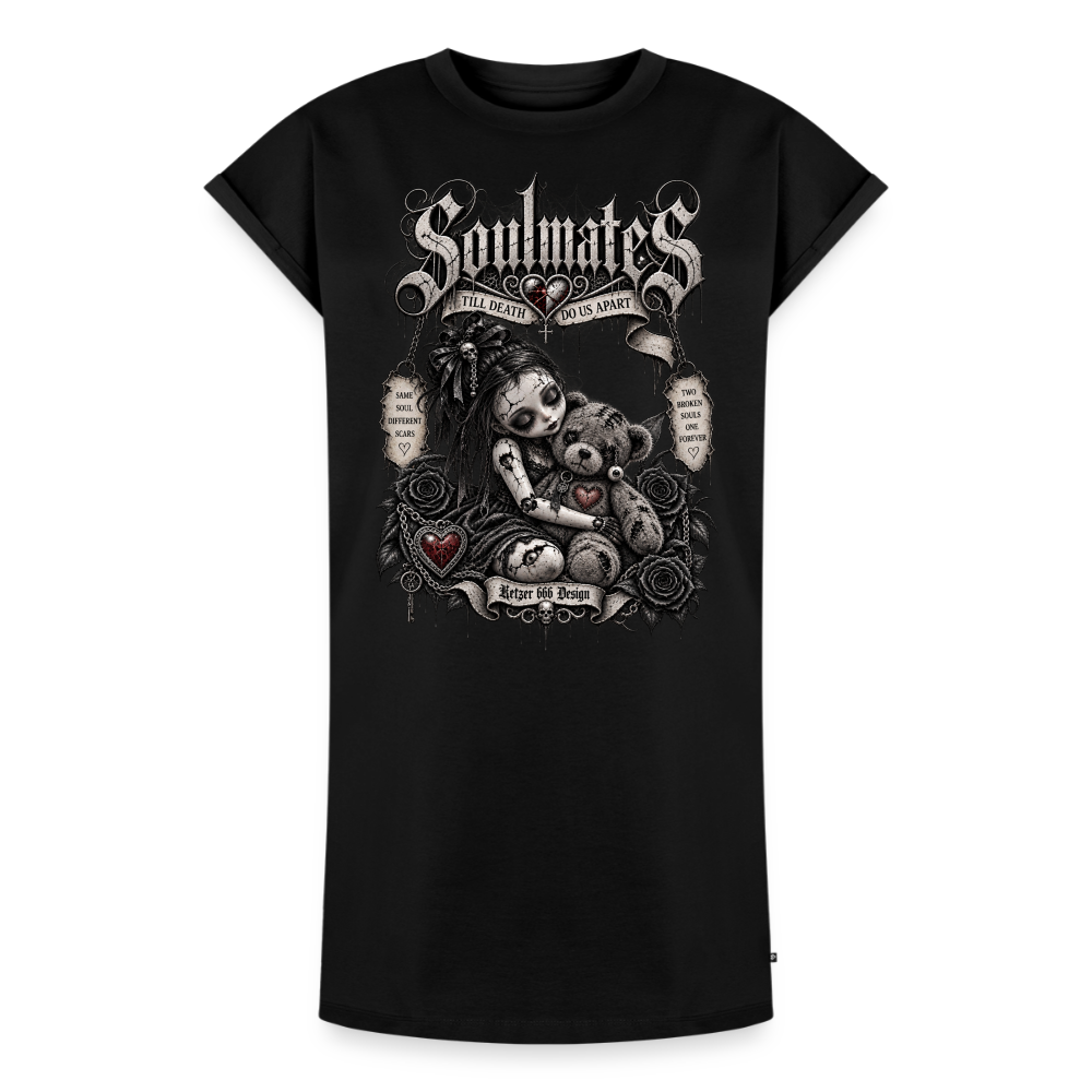 Frauen Premium Organic T-Shirt Kleid Soulmades - Schwarz