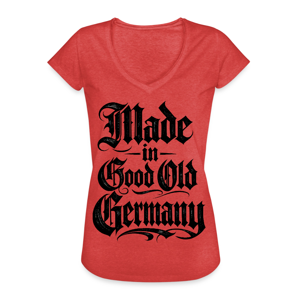 Frauen Vintage T-Shirt - Rot meliert
