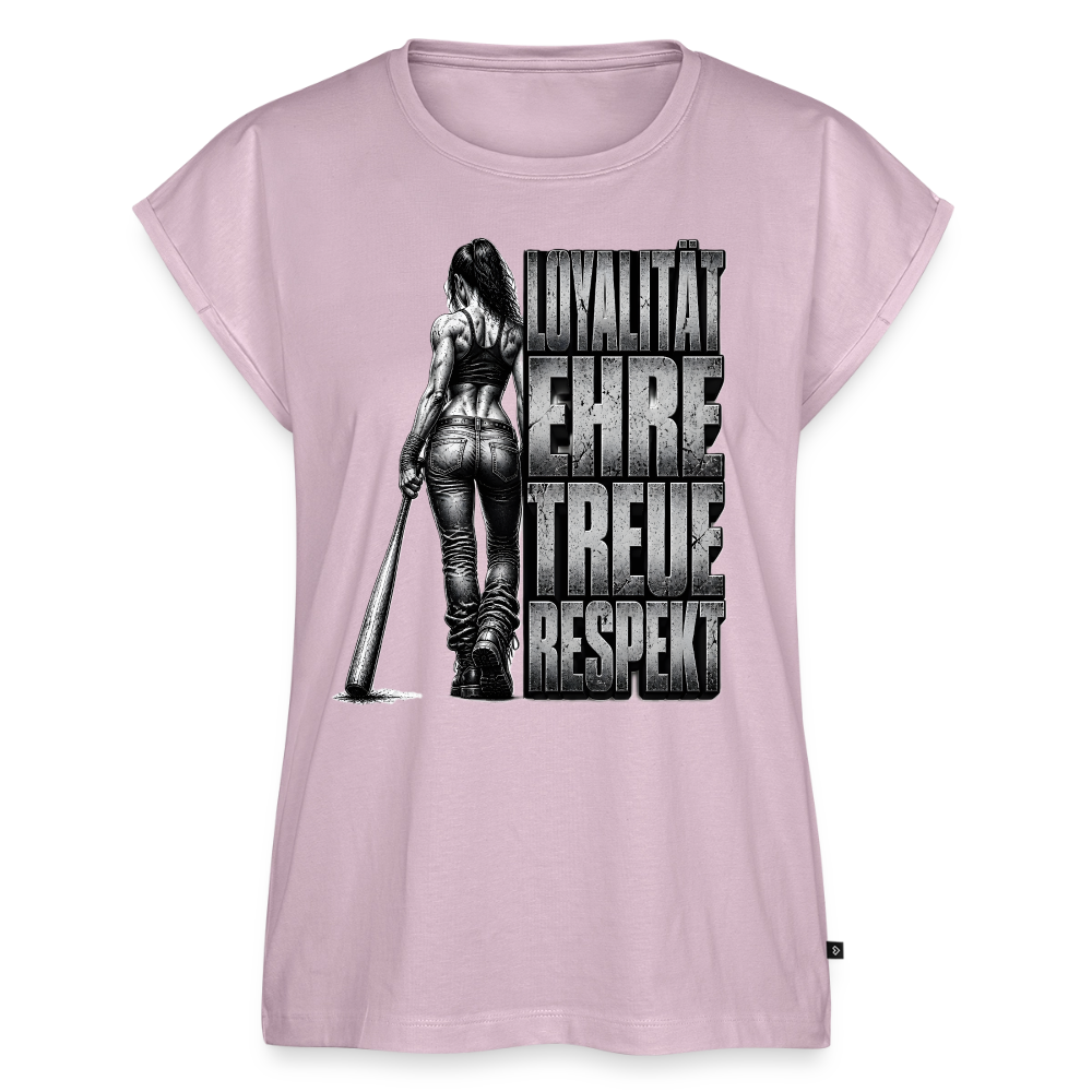 Frauen T-Shirt mit gerollten Ärmeln - Altrosa
