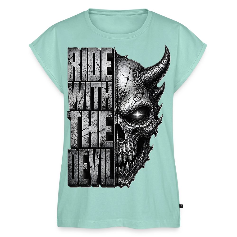 Frauen T-Shirt mit gerollten Ärmeln - Mint 