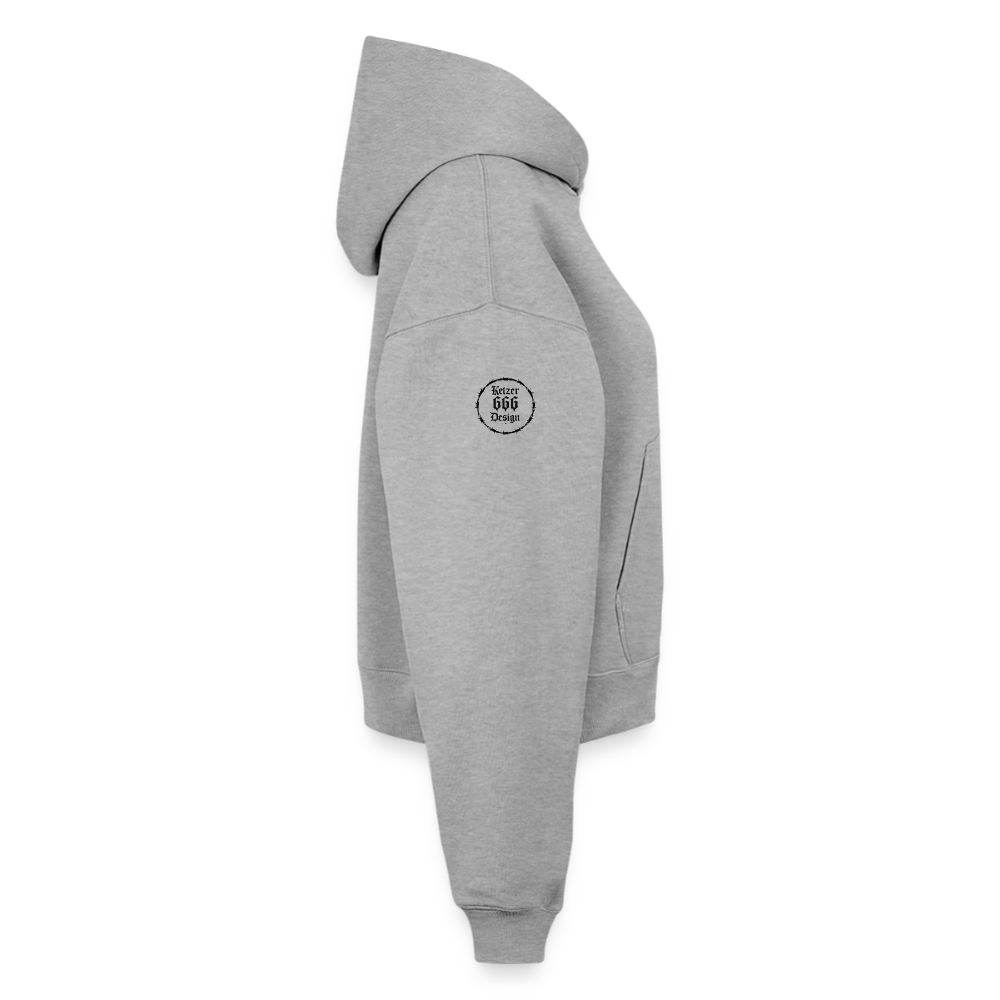 Cropped Oversized Heavyweight Frauen Hoodie - Grau meliert