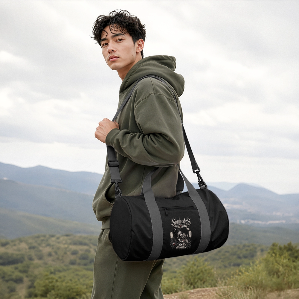 Recycelte Duffel Bag - Schwarz/Graphitgrau
