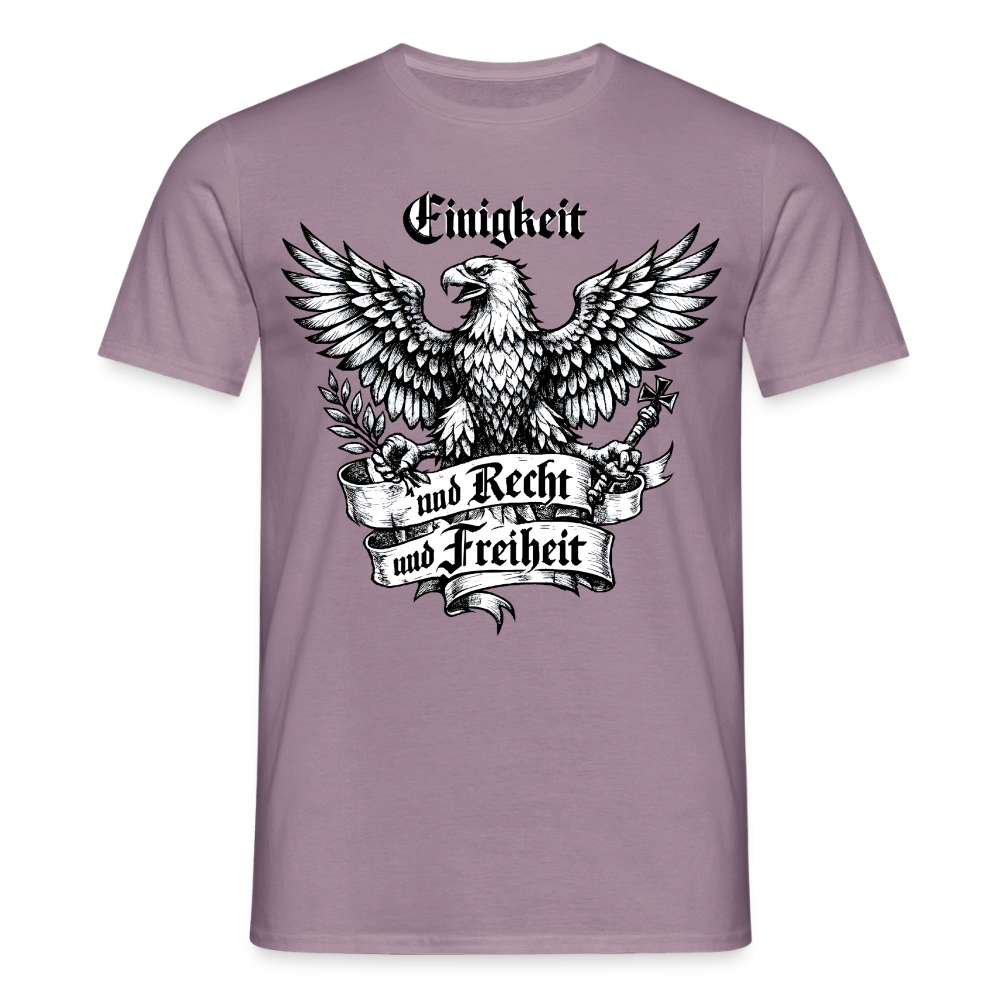 Männer T-Shirt Einigkeit und Recht und Freiheit - Lilagrau 
