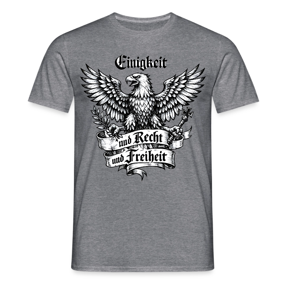 Männer T-Shirt Einigkeit und Recht und Freiheit - Graphit meliert