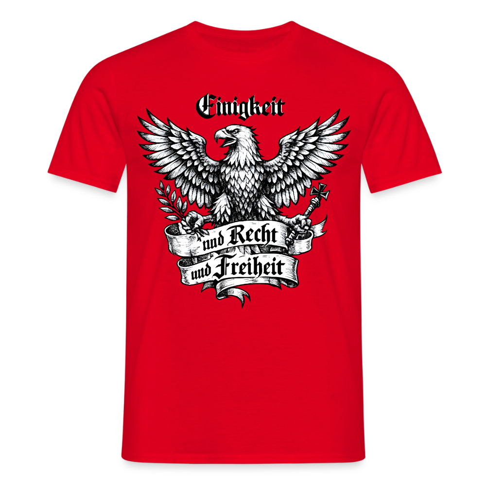 Männer T-Shirt Einigkeit und Recht und Freiheit - Rot