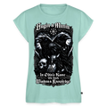 Frauen T-Shirt mit gerollten Ärmeln Hugin und Munin - Mint 