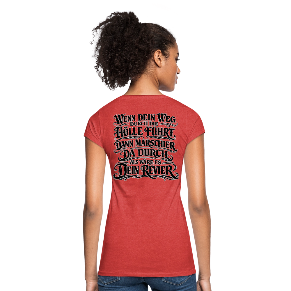 Frauen Vintage T-Shirt - Rot meliert