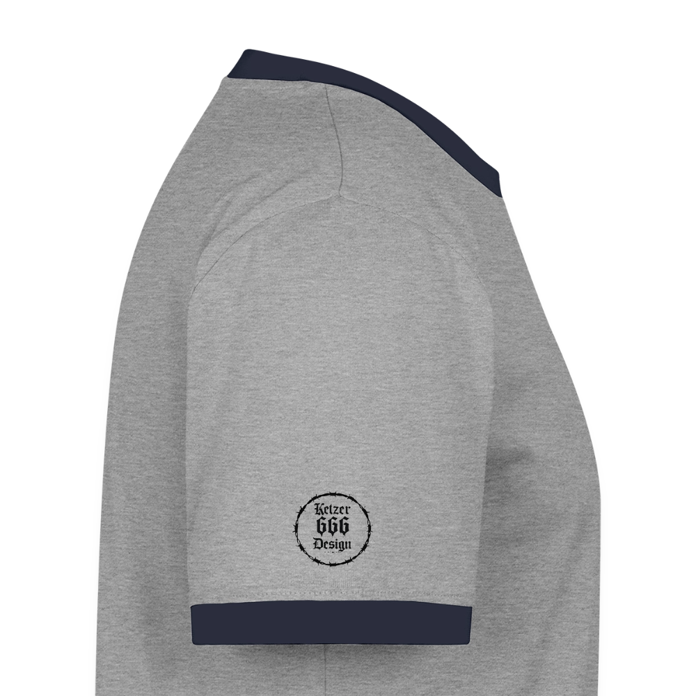 Männer Kontrast-T-Shirt - Grau/Navy 