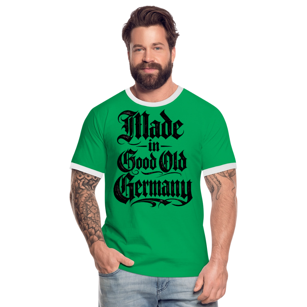 Männer Kontrast-T-Shirt MADE IN GOOD OLD GERMANY - Kelly Green/Weiß