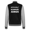 College-Sweatjacke - Schwarz/Grau meliert