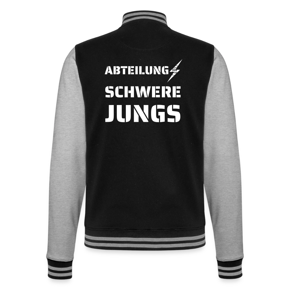 College-Sweatjacke - Schwarz/Grau meliert