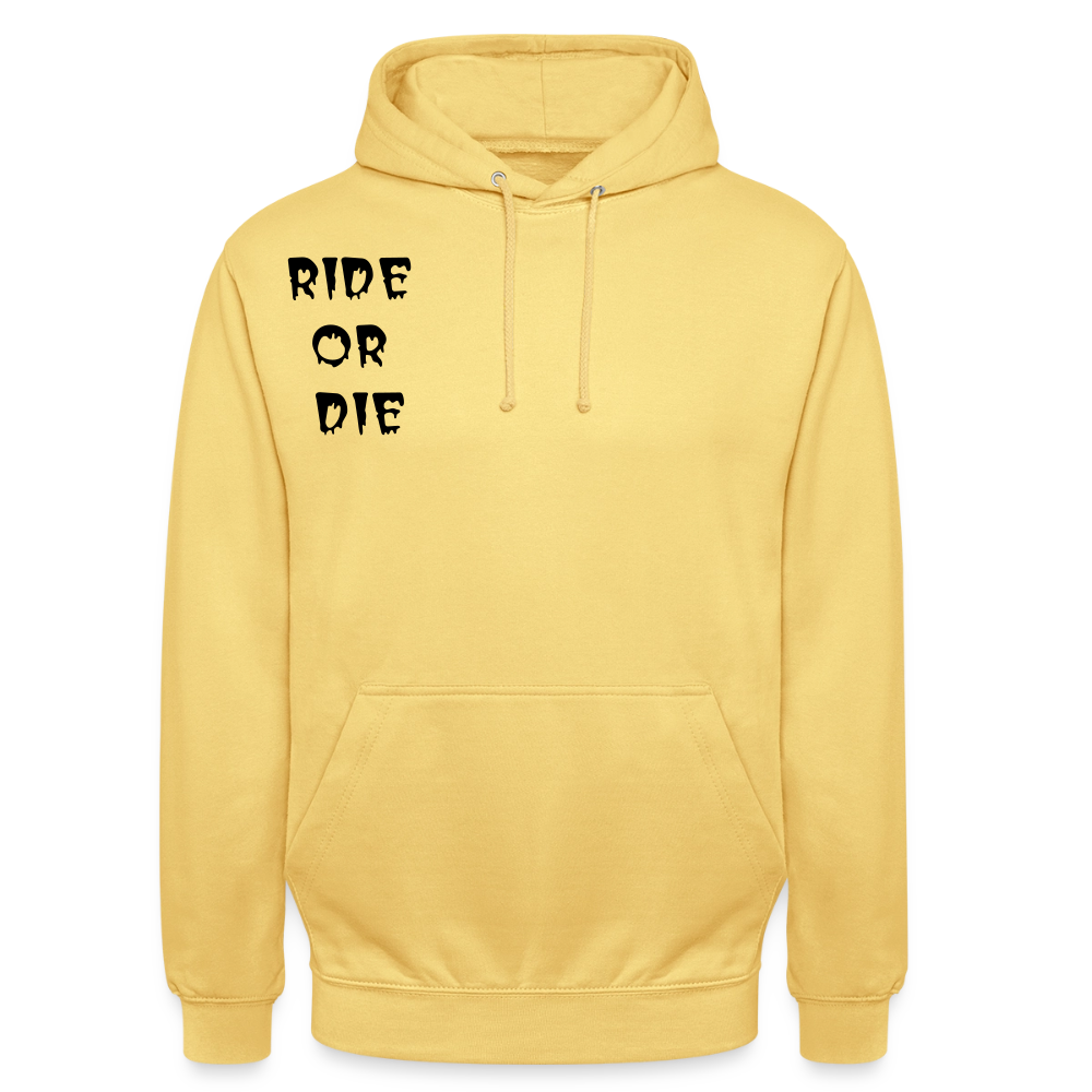 Unisex Hoodie Ride or Die, Loyalty - Zitronengelb