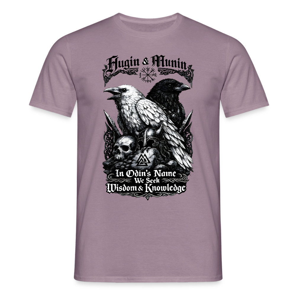 Männer T-Shirt Hugin und Munin - Lilagrau