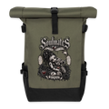 Biker Rolltop Rucksack Soulmates in Olive/Schwarz mit gepolsterten Trägern und Kompressionsriemen“