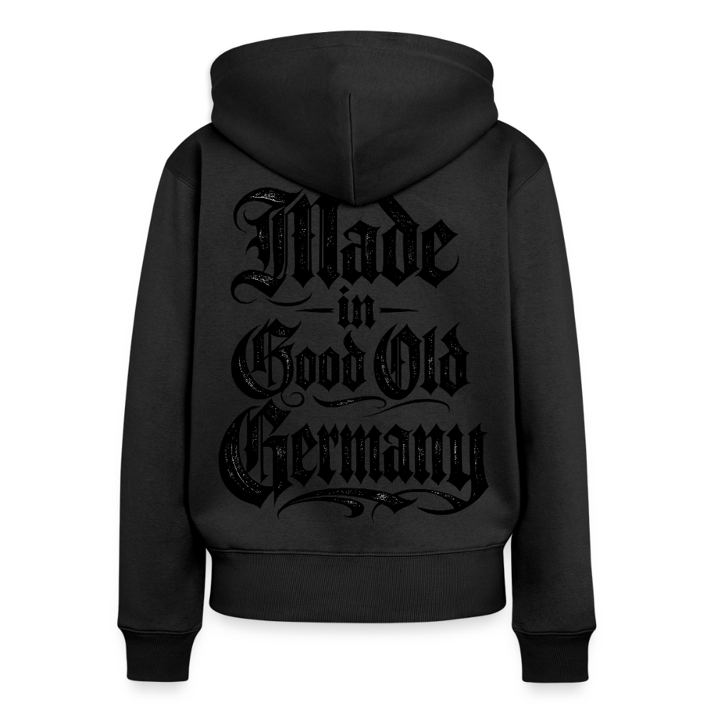 Frauen Premium Kapuzenjacke Made in good old Germany - Schwarz