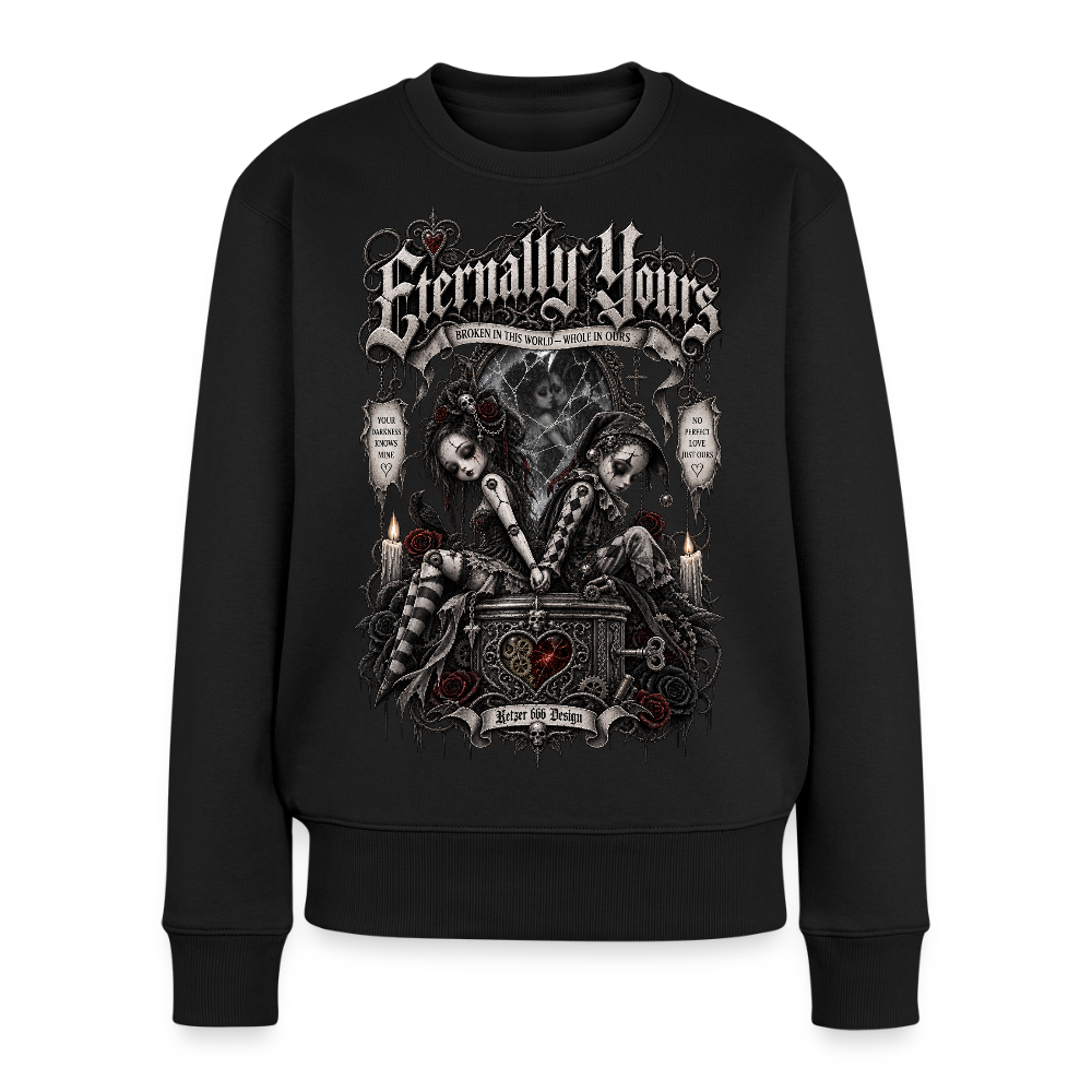 Gothic Damen-Pullover "Eternally Yours" in Schwarz – Bikerwear von Ketzer 666 Design