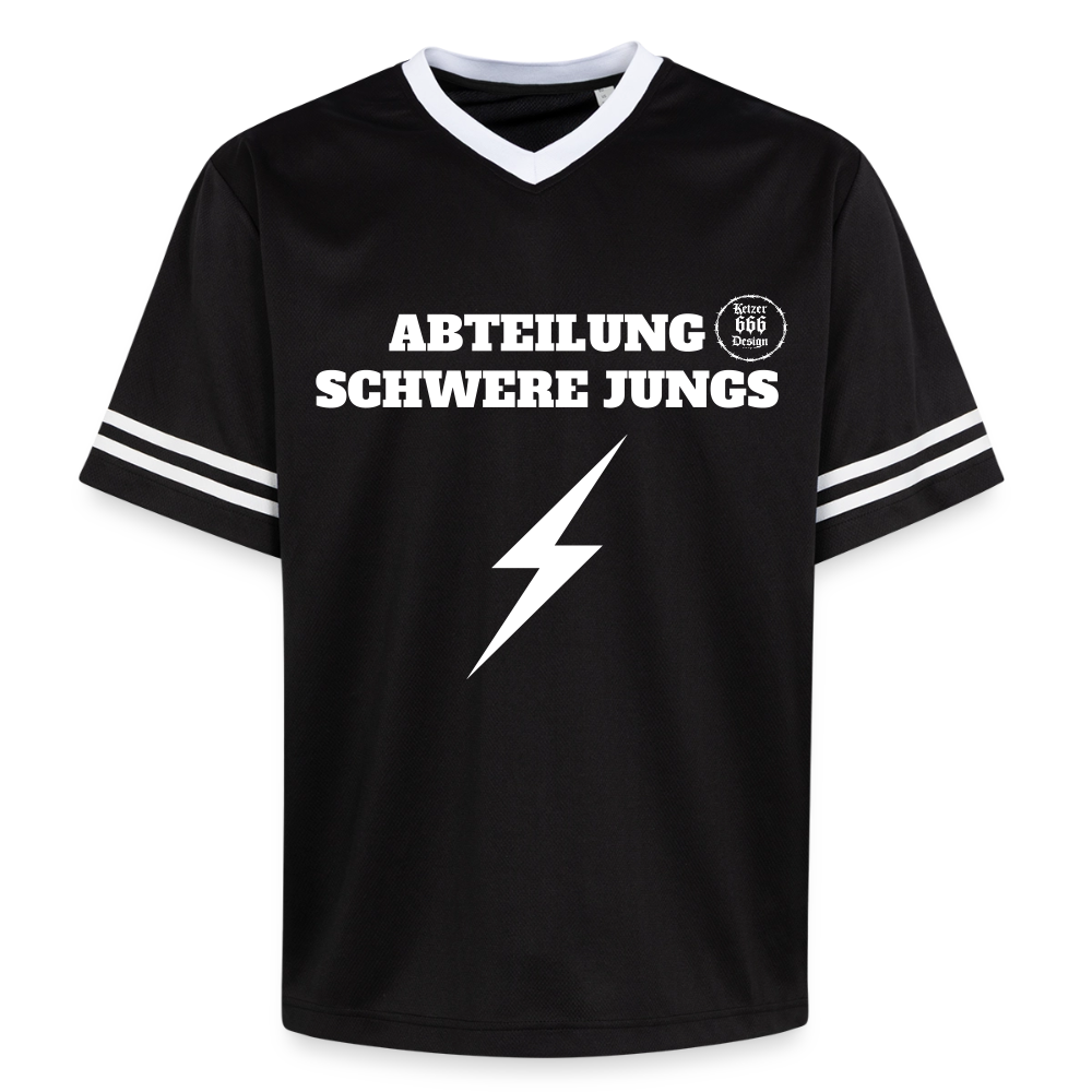 Unisex Football Style Mesh T-Shirt Schwere Jungs - Schwarz/Weiß