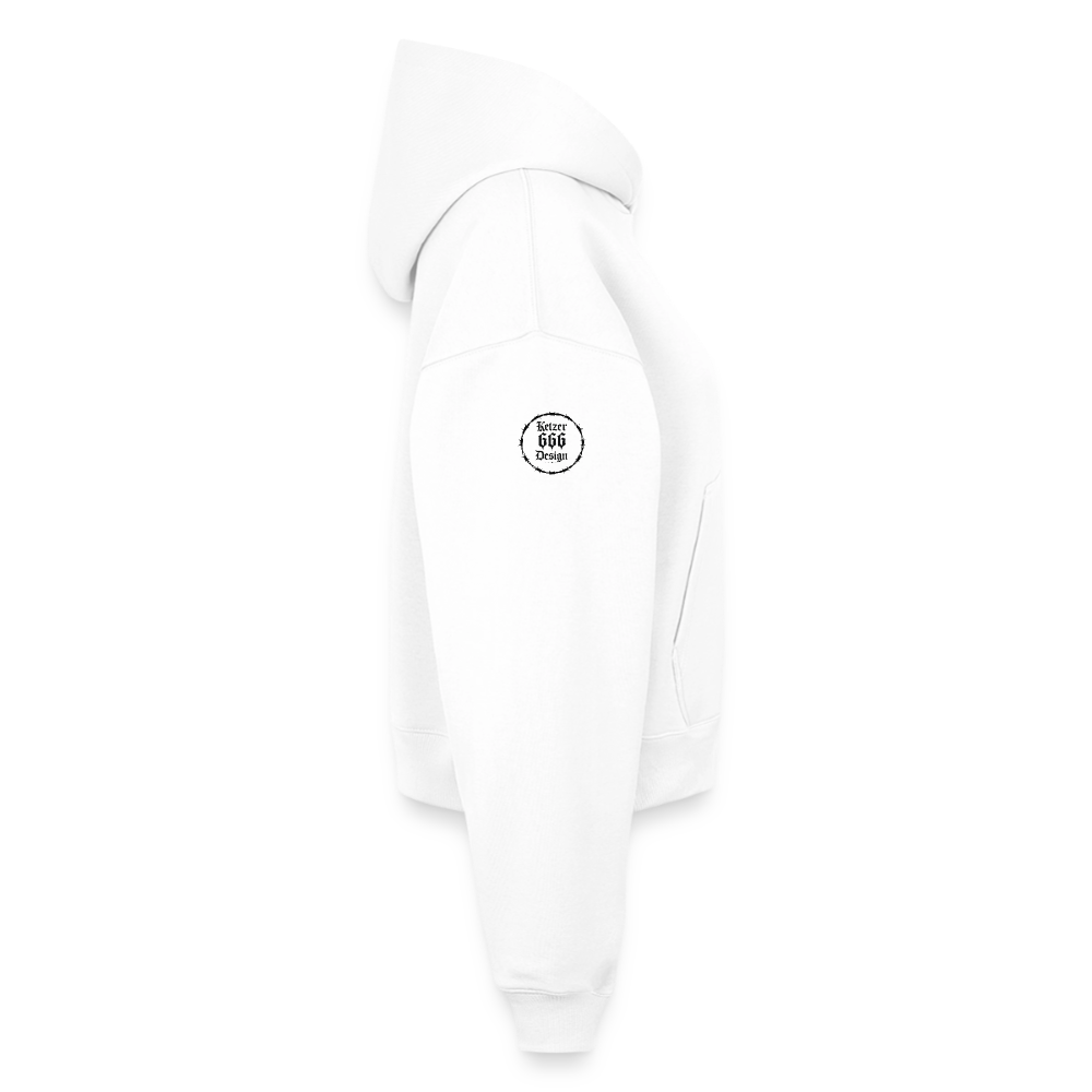 Cropped Oversized Heavyweight Frauen Hoodie - Weiß