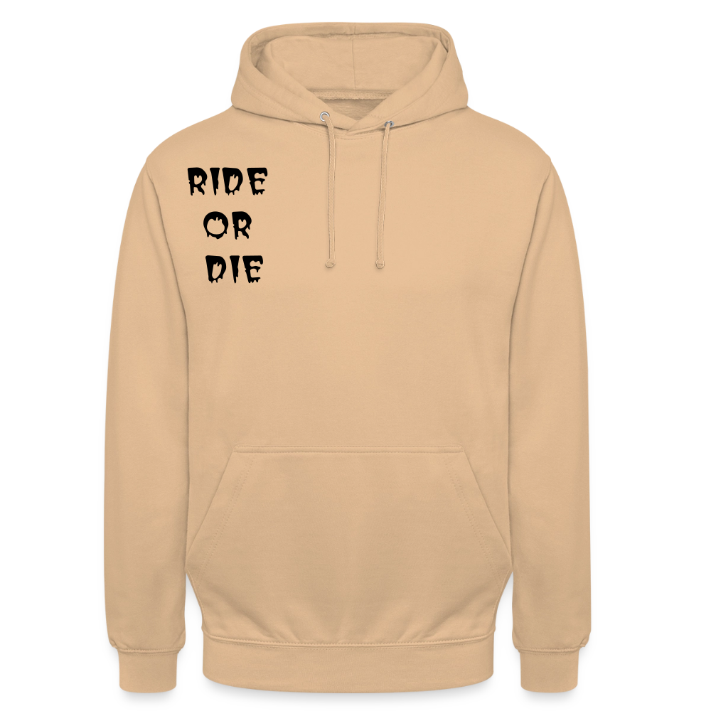 Unisex Hoodie Ride or Die, Loyalty - Pfirsich
