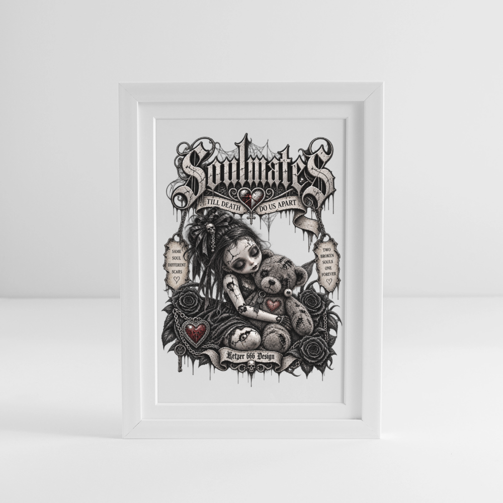 Gerahmtes Poster (27 × 37 cm) - Weiß