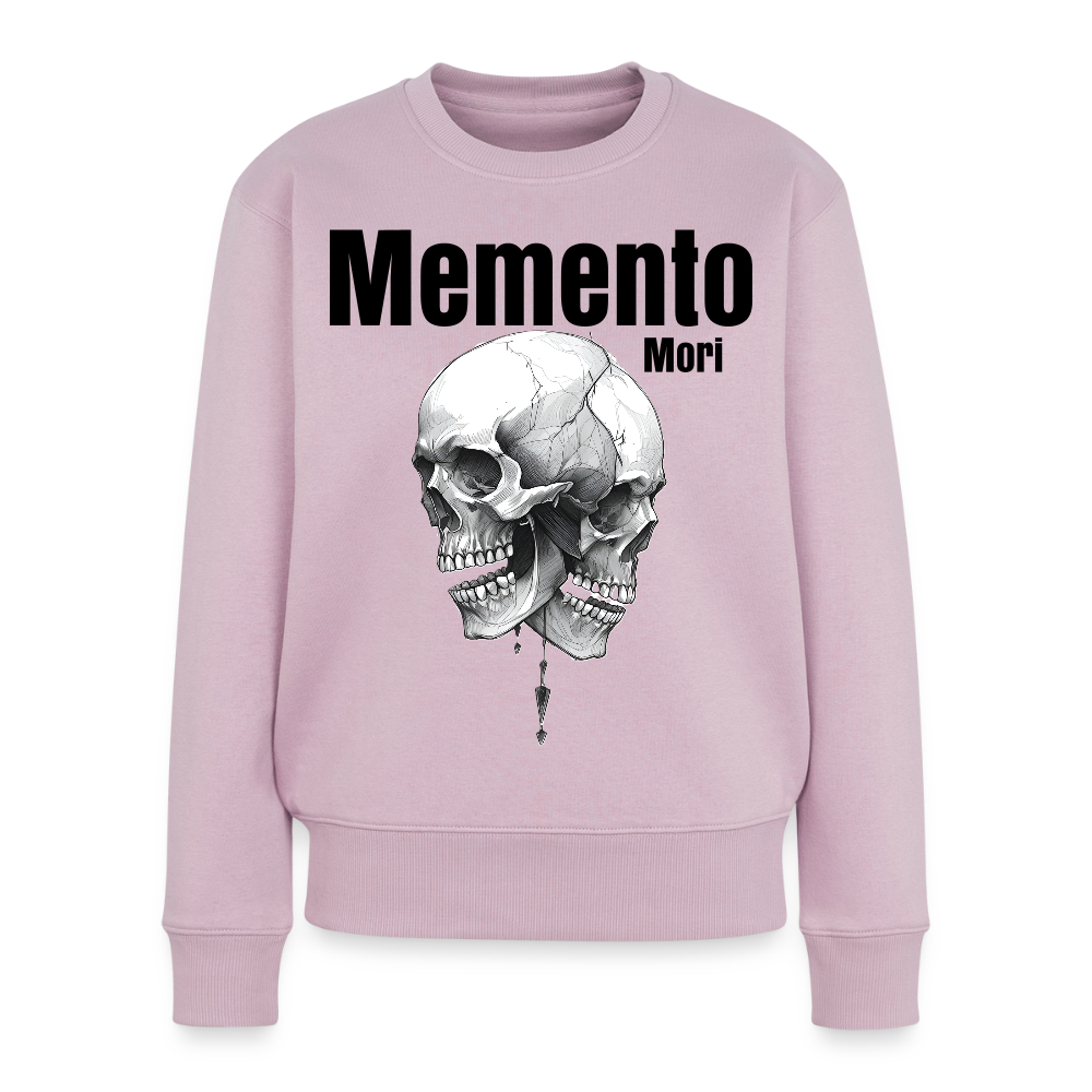Damen-Pullover in Altrosa mit dem MEMENTO MORI Statement – Frontansicht