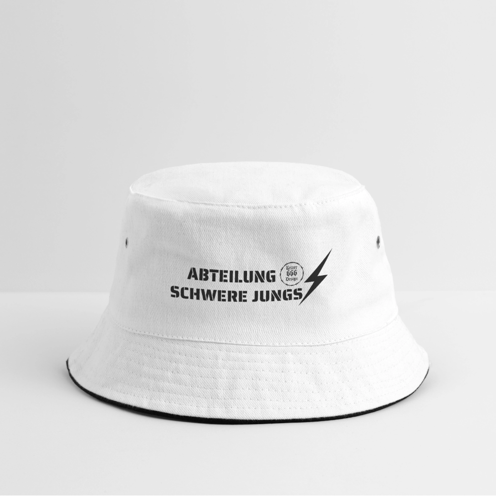 Bucket Hat Abteilung Schwere Jungs - Weiß/Navy