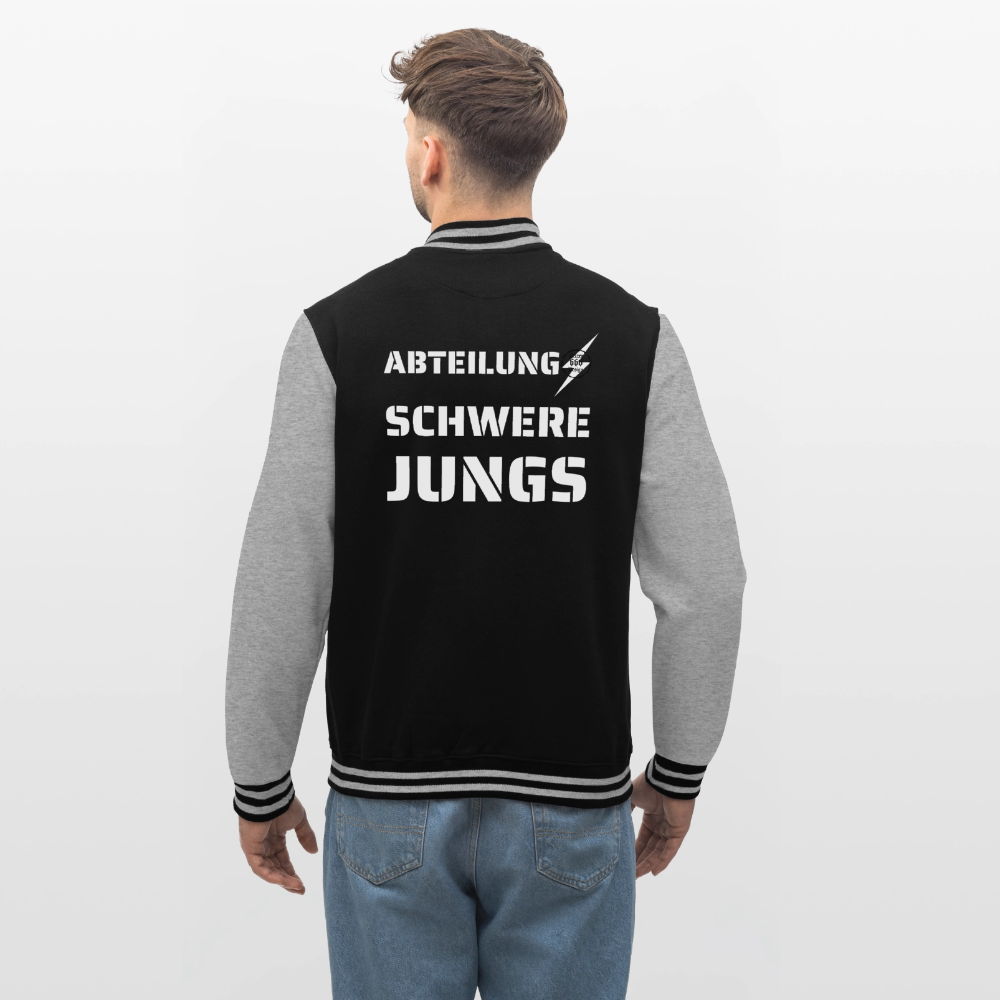 College-Sweatjacke - Schwarz/Grau meliert