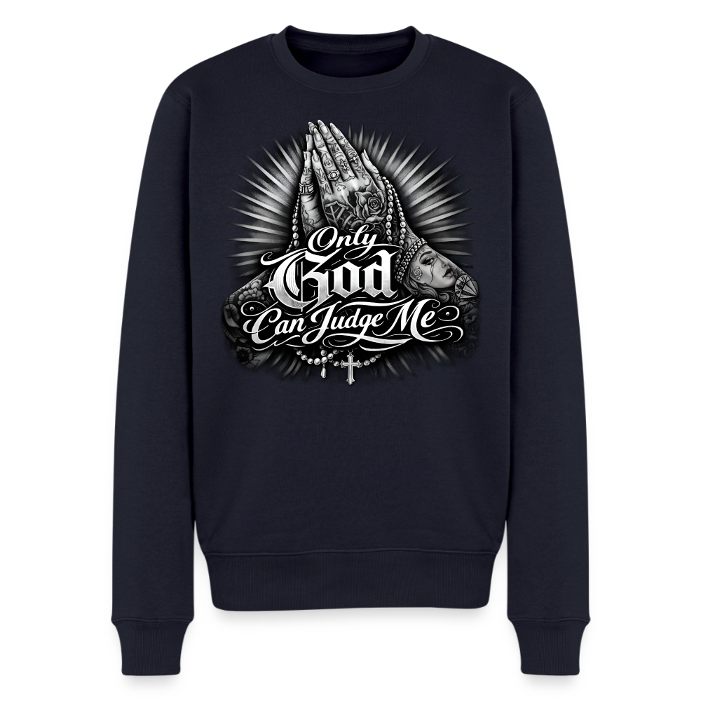 Männer Premium Pullover Only god can judge me - Navy