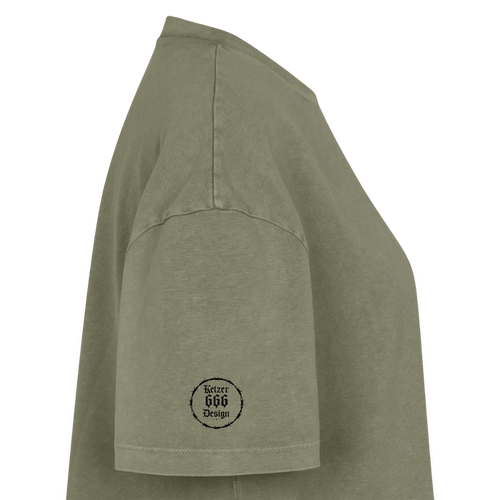 Boxy Frauen Premium Acid-Washed T-Shirt - Grün Acid Wash